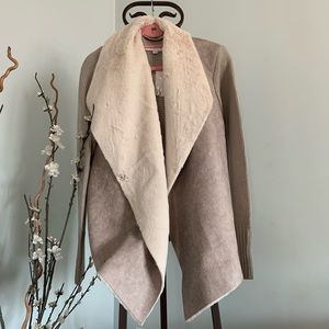 NewYork&CO Knitted Faux Fur/ leather Jacket (L)